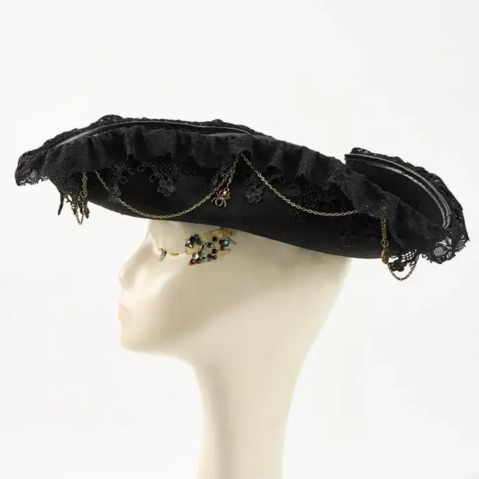 Chapeau Pirate victorien 72XE, équipement d'événement à thème en détresse, chapeau pour mascarades f