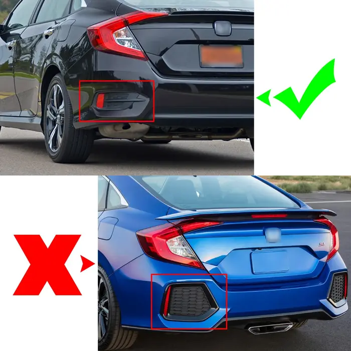 Bande réfléchissante de pare-choc arrière pour Honda Civic Sedan 2016 – 2021, 2 pièces, chromée, arg