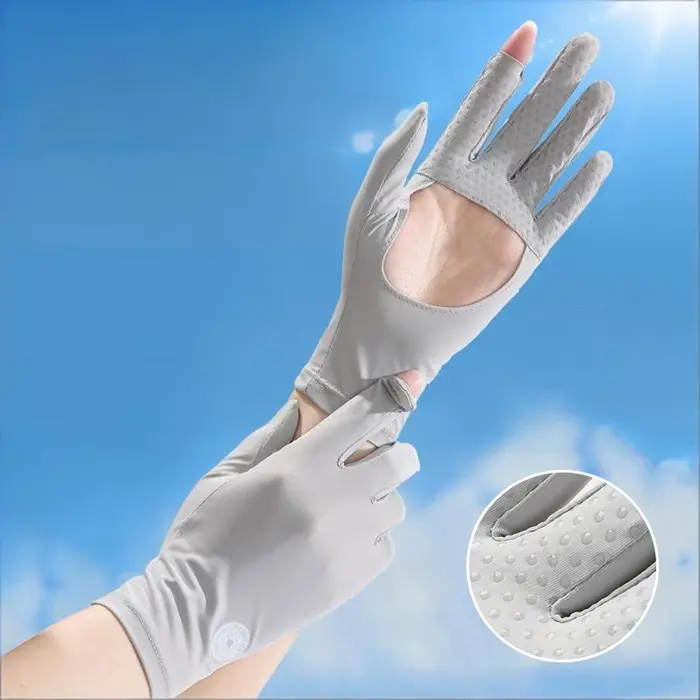 Gants de protection solaire Palm Hollow Out, respirants, antidérapants, compatibles avec les écrans tactiles, fins, pour la conduite et les activités de plein air