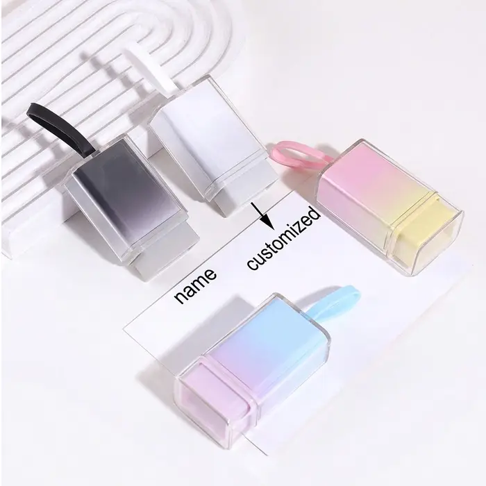Tampon nominatif personnalisé dégradé en plastique avec texte sur mesure pour bureau et vêtements occasions spéciales cadeau artisanal