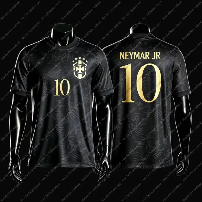 Maillots/T-shirts édition fan de l'équipe nationale du Brésil 2026 : Neymar # 10 Vinícius # 7—Hauts 