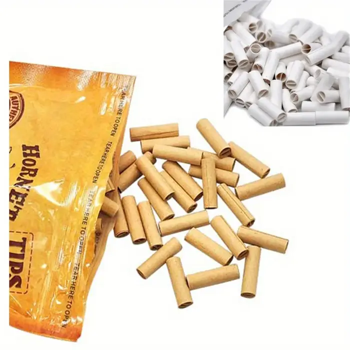 150 pièces/sac 5/6mm pointes naturelles non raffinées filtres à cigarettes faits à la main pré rouleaux