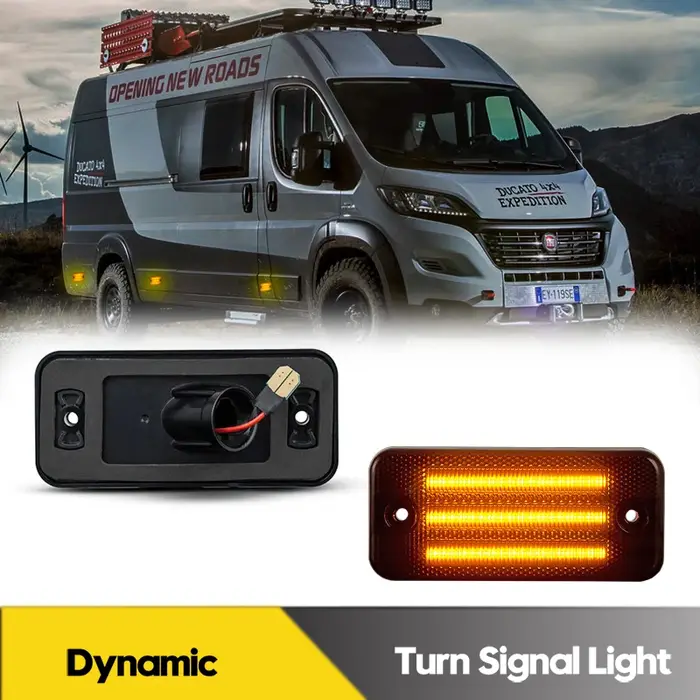 2 pièces LED feux de position latéraux dynamiques pour Fiat Ducato 06-21 clignotants de voiture clig