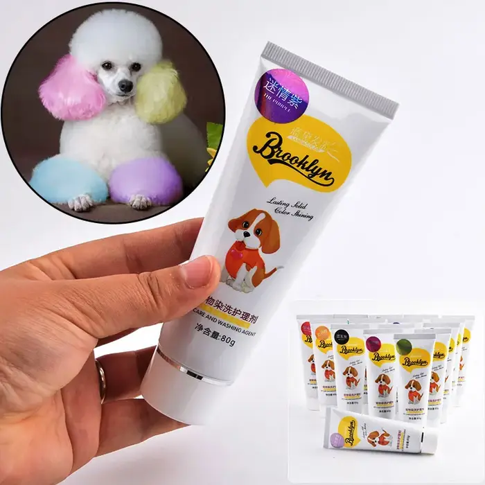 Crème de teinture pour animaux de compagnie semi-permanente haute pigmentation pour chiens et chats avec des couleurs vibrantes et lumineuses pour les sorties et cadeaux personnalisés