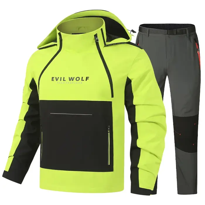 Ensemble imperméable moto : veste et pantalon anti-orage pour camping, randonnée, pêche – Imperméabl