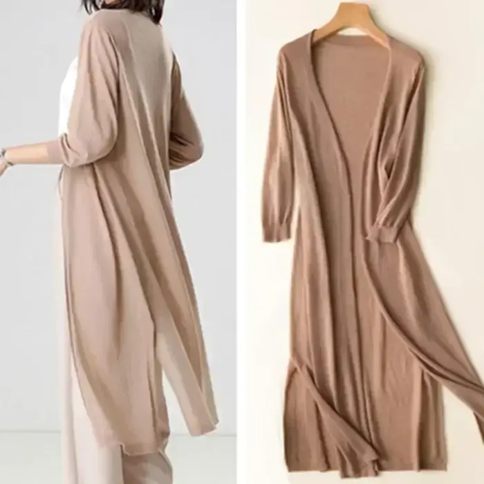 Nouveau printemps été Protection solaire vêtements femmes Long Cardigan femme tricoté pull femmes ma