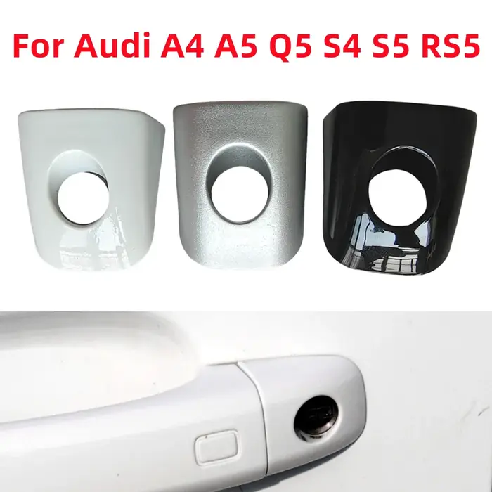 Nouveau capuchon de poignée de serrure de porte de conducteur de voiture avant gauche blanc noir arg