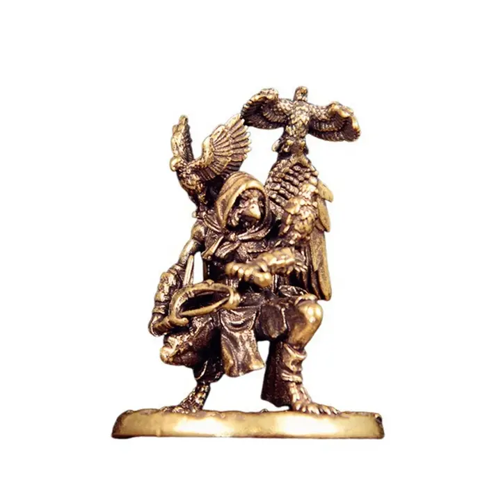 Statue de chasseur de Clown en laiton Vintage, ornements de bureau, décorations pour la maison, arti