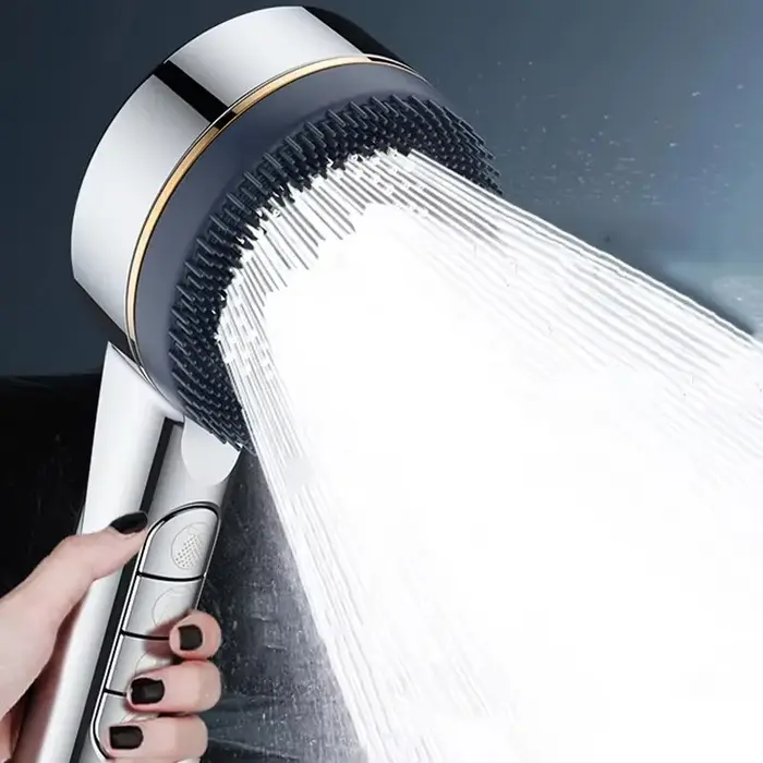 Pomme de douche haute pression 4 modes - Economiseur d'eau avec arrêt instantané - Accessoire salle de bain
