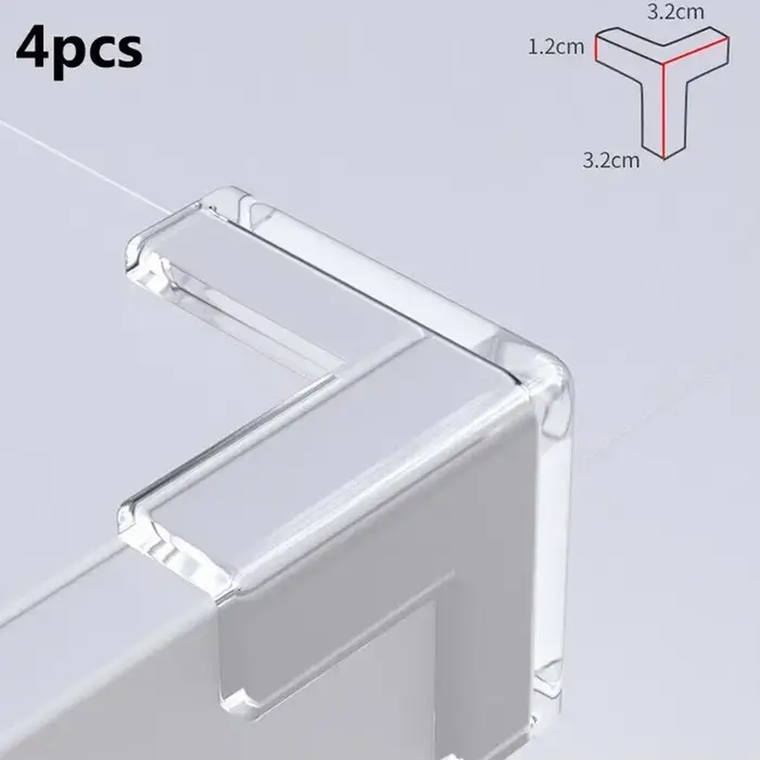 Protecteur de bord d'angle de Table pour enfant et bébé, 4 pièces, en caoutchouc transparent, pour m