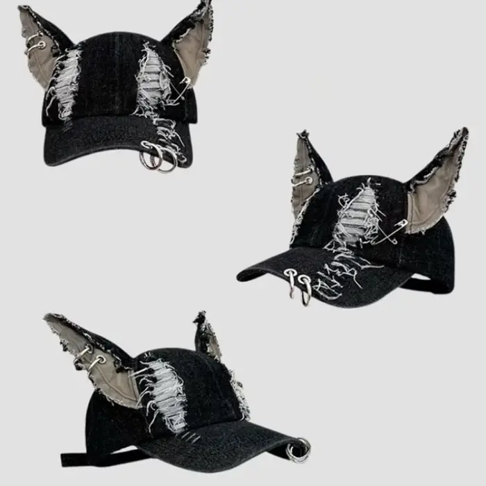 Nouveau 2026 Casquette de baseball style y2k 'Hot Girl' avec motif graffiti, oreilles de lapin, styl