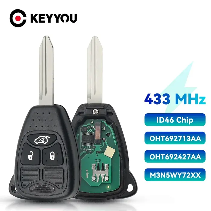 KEYYOU clé de voiture à distance pour Dodge RAM JEEP Commander Compass Grand Cherokee Liberty Wrangl