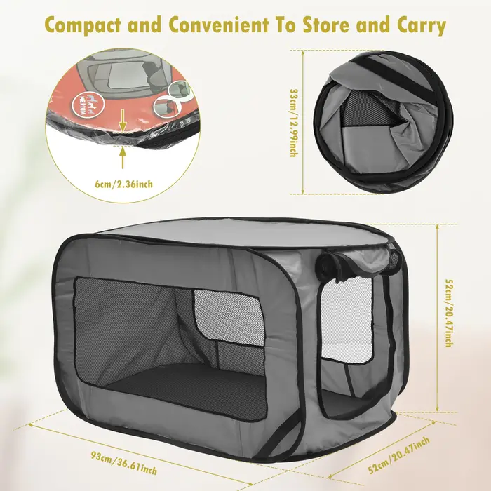 Caisse de voyage pliable pour chien