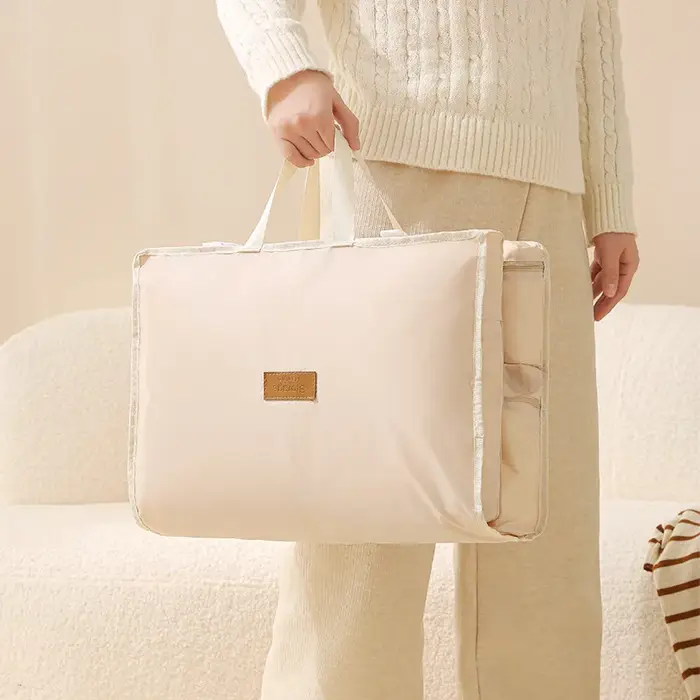 Sac de rangement en tissu twill pour vêtements de voyage multifonctionnel et pliable pour organisation facile à la maison et en déplacement
