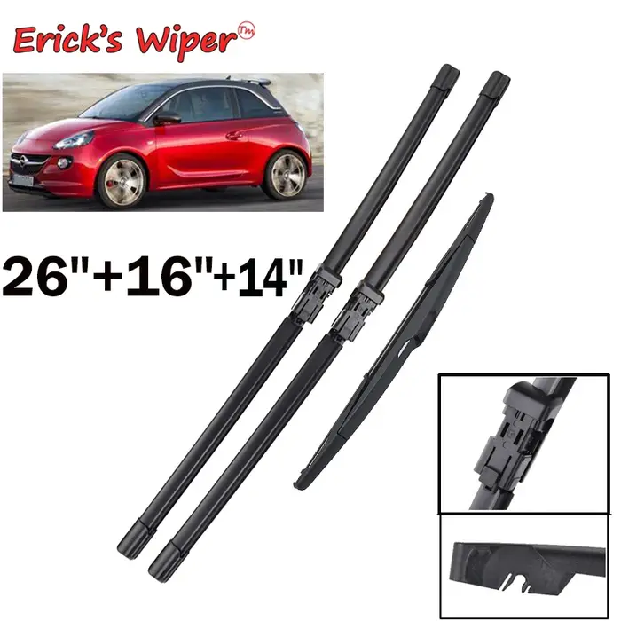 Erick's – jeu de balais d'essuie-glace avant et arrière, pour Opel Adam 2012 – 2019, brosses de plui