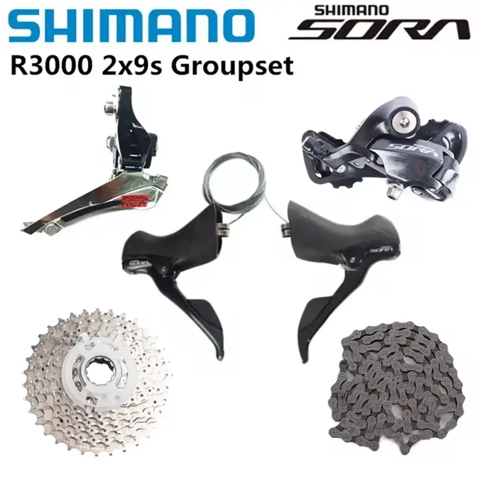 Shimano SORA R3000 2x9s groupe manette de vitesse avant arrière dérailleur SS/GS Cassette HG400 9 vi