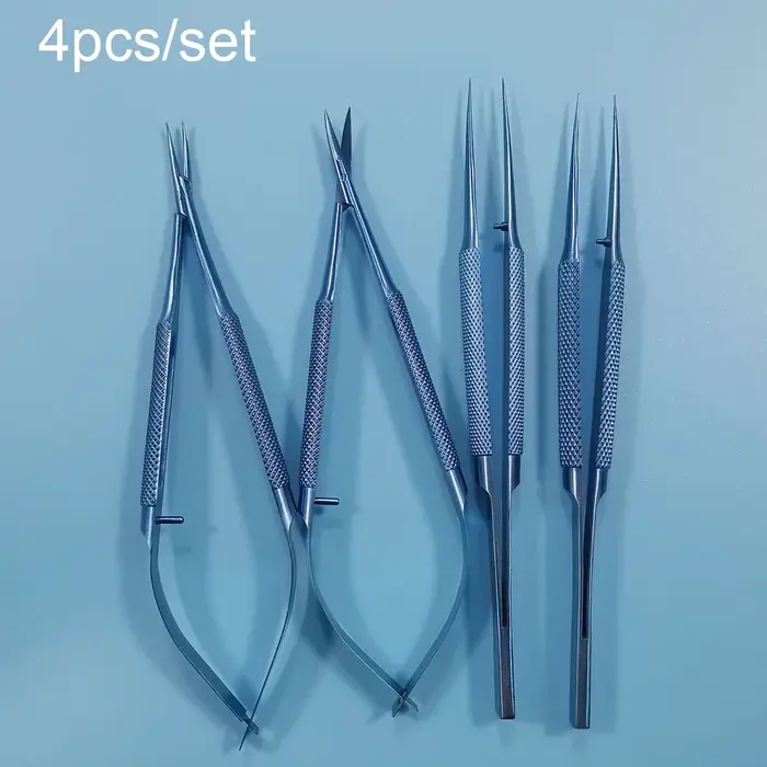 Ensemble d'instruments en alliage d'itanium de 12 cm, pince, porte-aiguille, ciseaux, instruments op