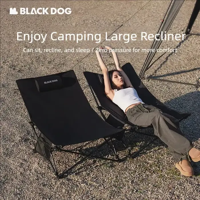 Blackdog-Chaise de camping pliable avec oreiller