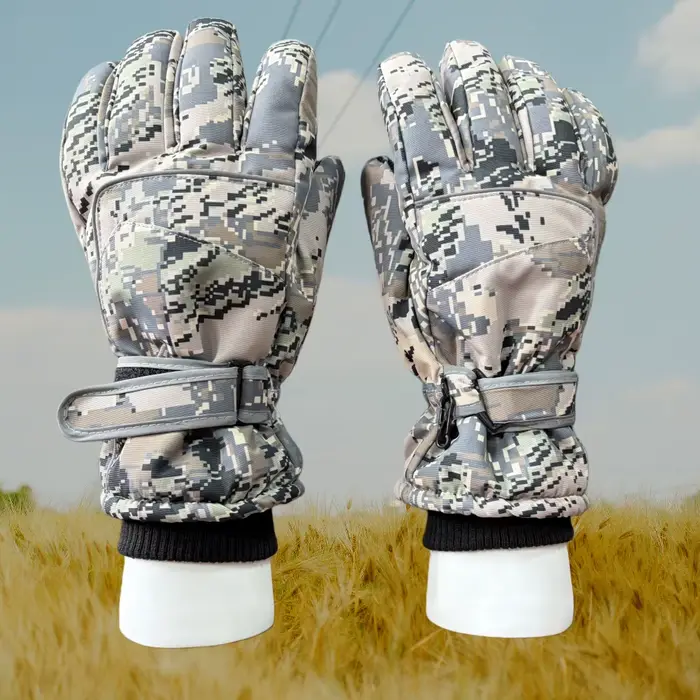 Gants de chasse camouflage imperméables coupe-vent hiver hommes - Film isolant tactile écran smartphone