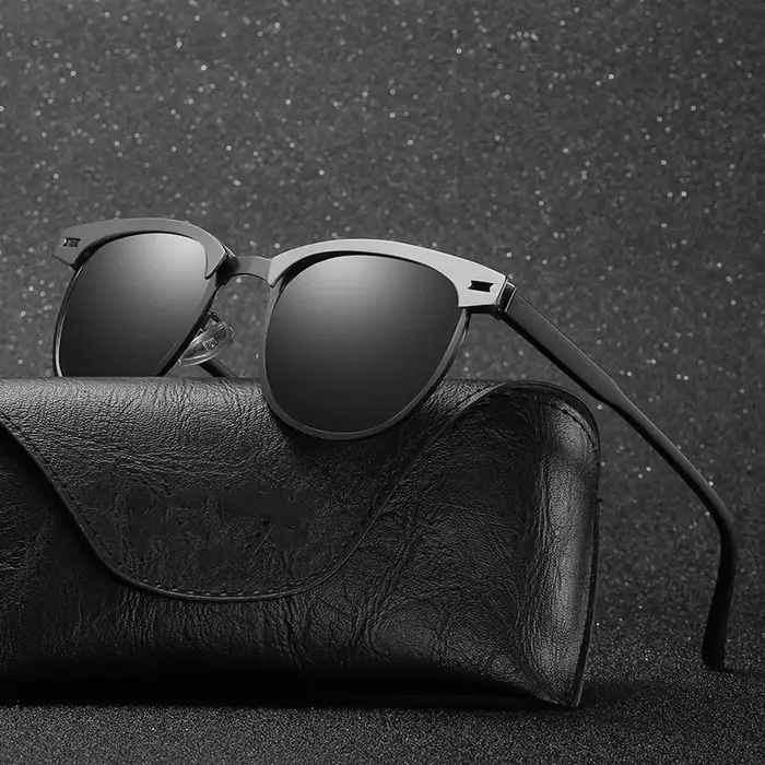 Lunettes de soleil polarisantes rétro pour hommes - Monture ronde petite, protection UV, sports et voyage