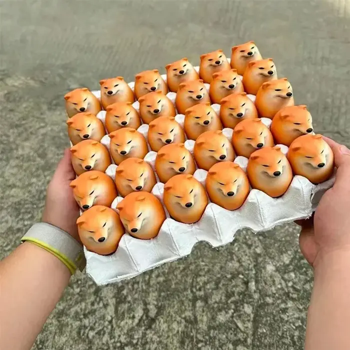 Décoration de bureau Shibako Dog Egg : Œuf créatif réaliste en forme de Shiba Inu