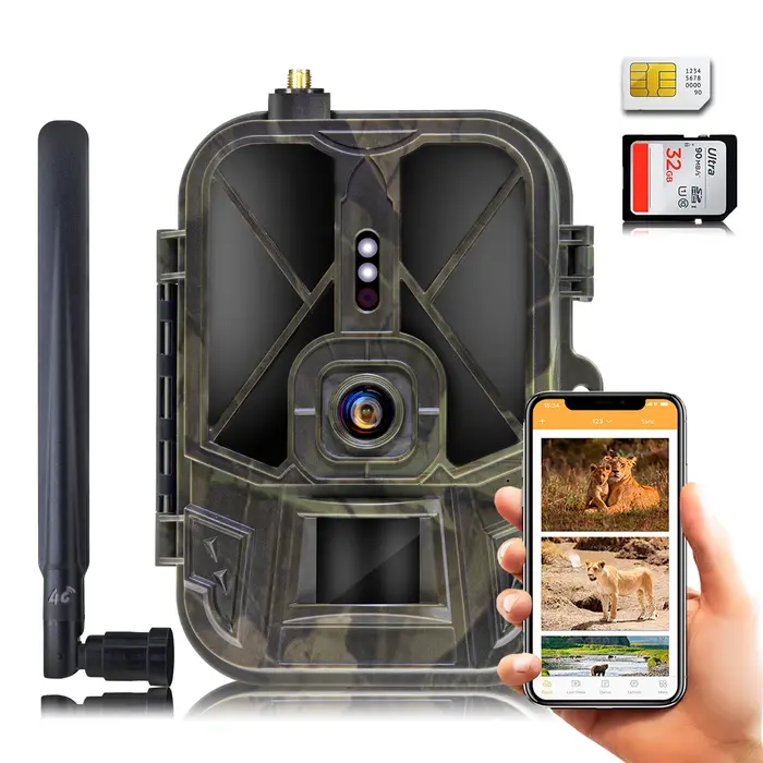 Caméra de chasse 4G 4K 36MP vision nocturne reconnaissance faune contrôle par application occasionnels utilisateurs passionnés nature
