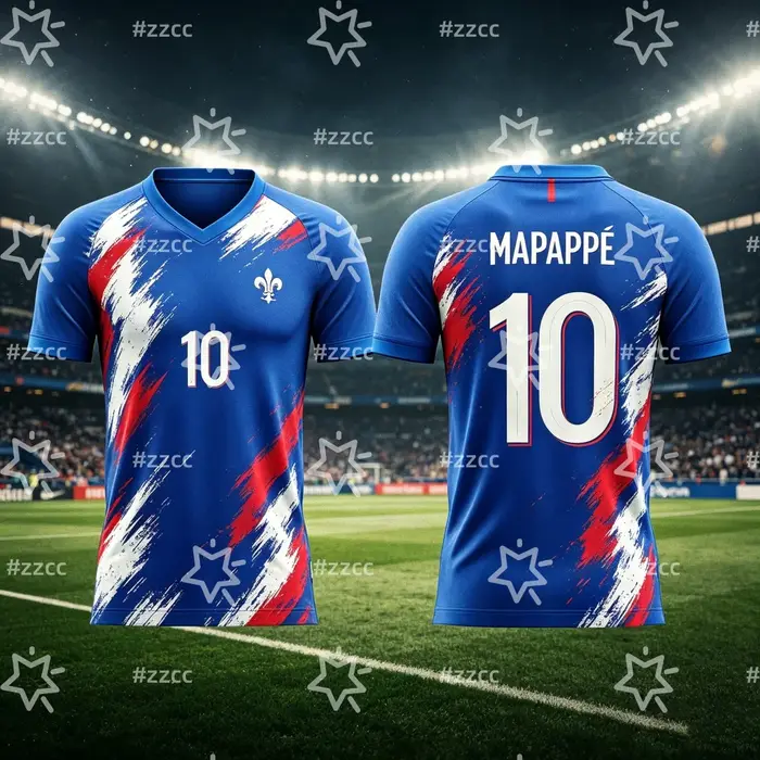 Maillot de football France 2026 Mbappé N°10, tenue d'entraînement, t-shirt sportif d'été pour homme,
