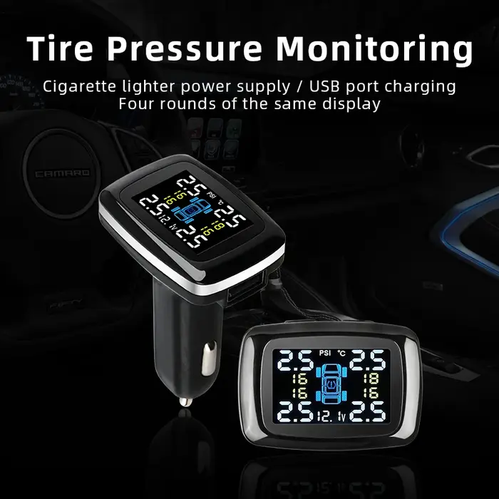 Jansite voiture TPMS système de surveillance de la pression des pneus capteurs allume-cigare avec Po