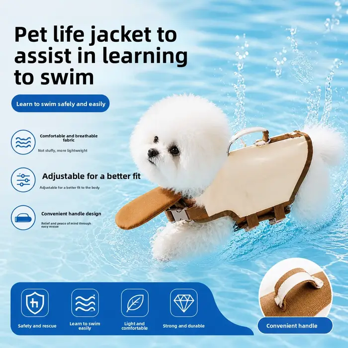 Gilet de sauvetage pour chien avec poignée de sauvetage