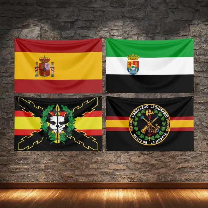 Espagne Bandera Legión Española noir drapeau 2025 Polyester impression numérique bannière pour la décoration