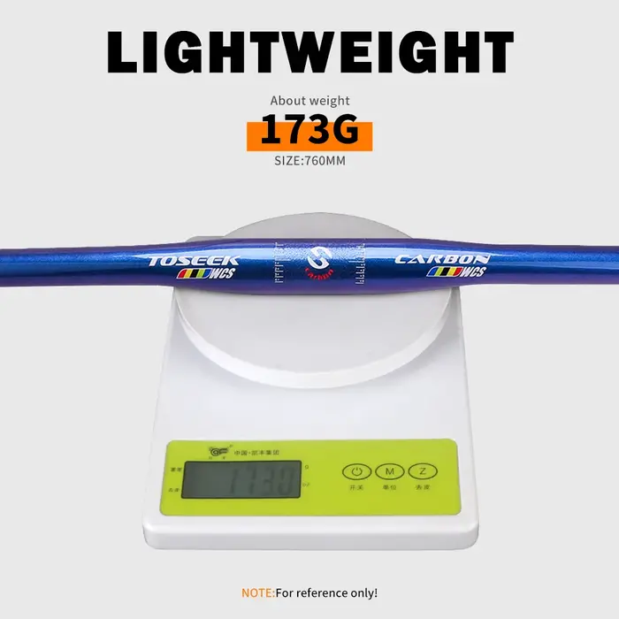 TOSEEK – guidon de vélo en carbone WCS, 31.8x580-760mm, bleu à violet éblouissant pour accessoires d