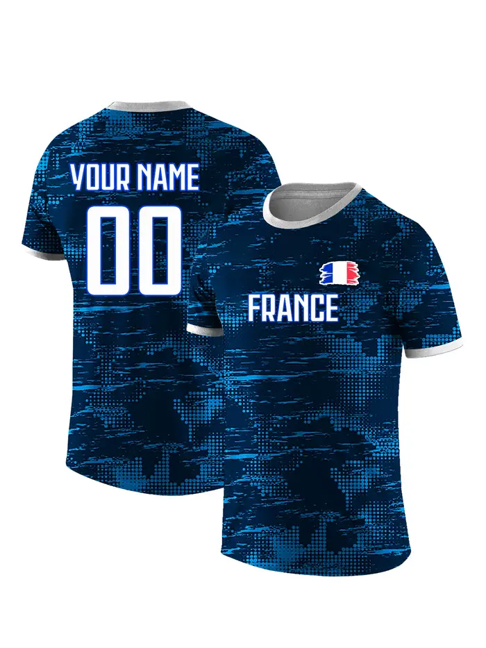 T-shirt de football personnalisé pour homme de l'équipe nationale de France