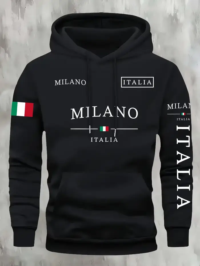 Sweat-shirt unisexe ITALIA MILANO pour homme et femme, décontracté, sport, vacances, tendance printe