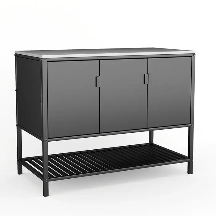 Meuble de cuisine extérieur modulaire en acier inoxydable, îlot barbecue résistant aux intempéries, 