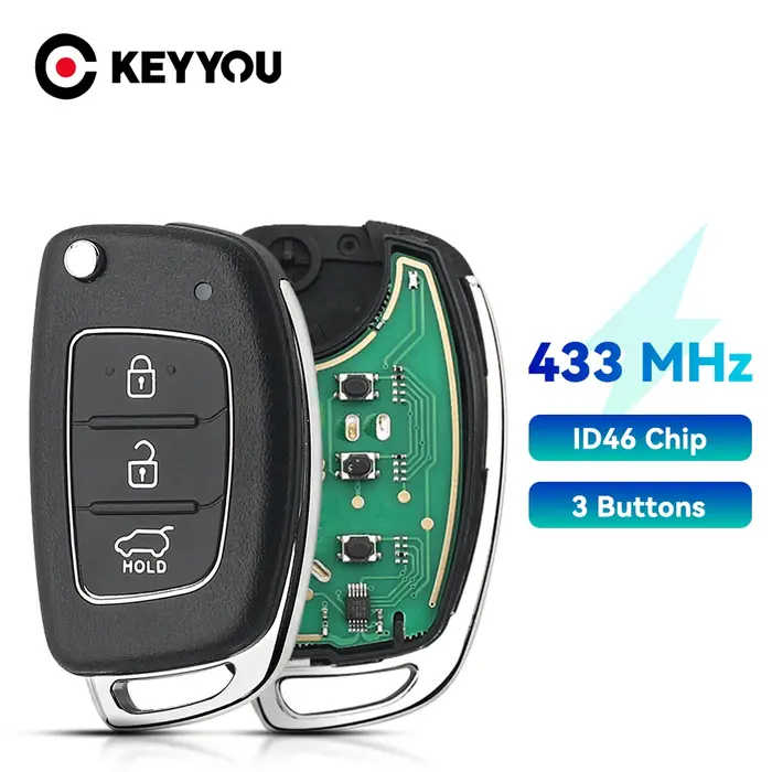 KEYYOU – clé télécommande de voiture à rabat, pour Hyundai Accent Ix35 IX45 I30 Solaris Tucson I20 S