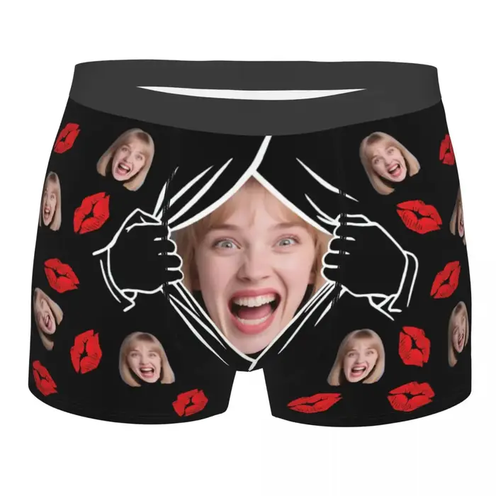 Sous-vêtements personnalisés avec Photo et visage, Boxer personnalisé, culotte courte, caleçon doux 