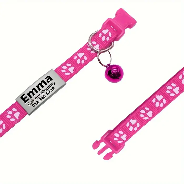 Colliers colorés personnalisables pour chiens et chats avec motif de patte