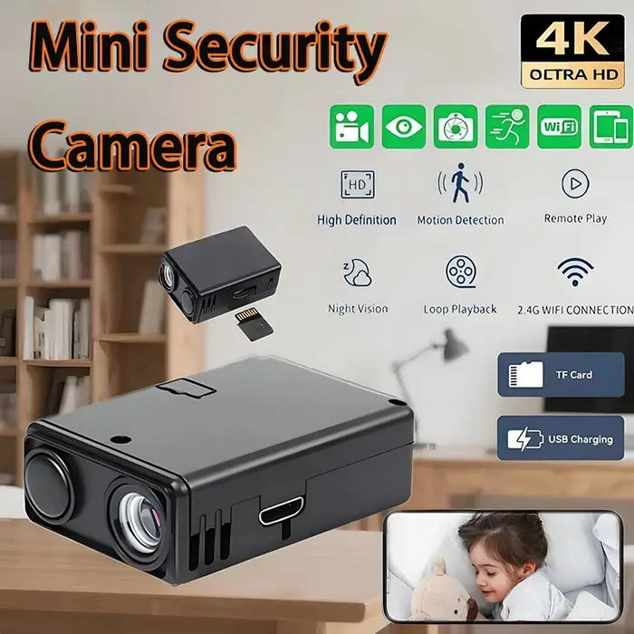 Caméra de sécurité WiFi 4K, moniteur sans fil, détection de mouvement à distance, caméscopes, Protec
