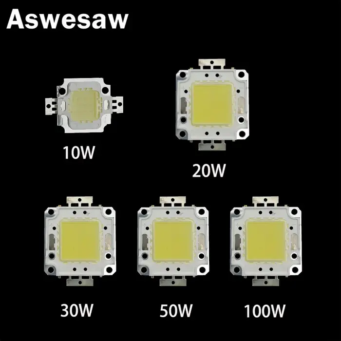 Puce COB LED 10W 20W 30W 50W 100W, blanc chaud, haute qualité, pour projecteur à faisceau large, à m