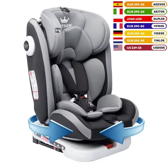 AP03 Siège auto enfant 360 °   Ceinture rotative 5 points 9-36kg 0 -12 ans ECE ISOFIX Siège de sécur