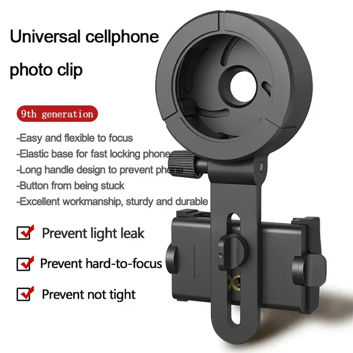 Support smartphone universel amélioré CM-9 fixation rotative pince souple caoutchouc jumelles monoculaire télescope