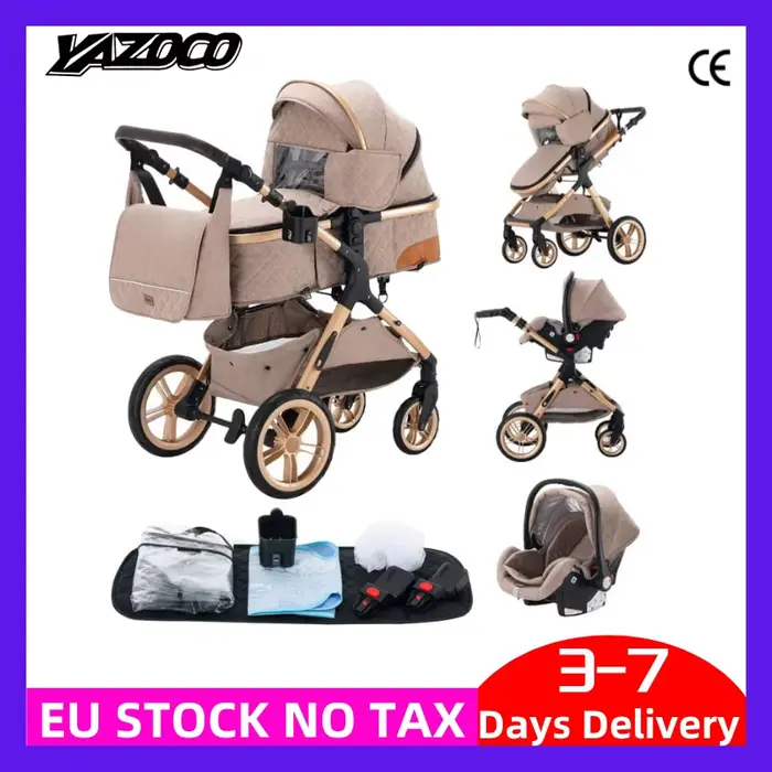 Système de poussette 3 en 1 pour bébé, poussette légère pour nouveau-nés, poussette compacte pliable
