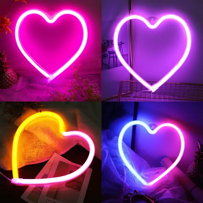Batterie/USB LED néon décoration murale papillon foudre coeur néon signe veilleuse pour enfants cham