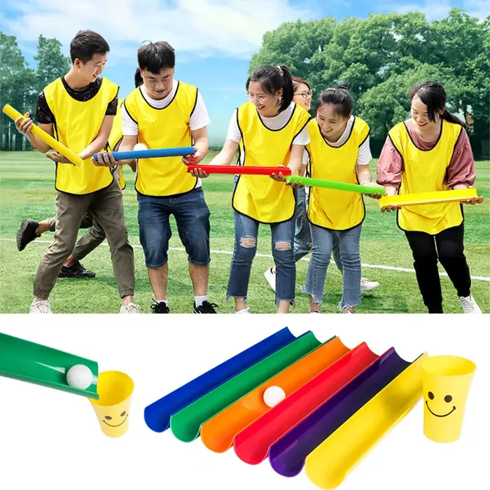 Jeu de transfert de ballons en équipe pour l'extérieur entraînement équilibre coordination jouet pour enfants et adultes activité de groupe maternelle multicolore