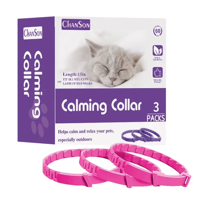 Collier apaisant aux phéromones pour chiens, soulage et réduit l'anxiété et le stress, réglable, rel
