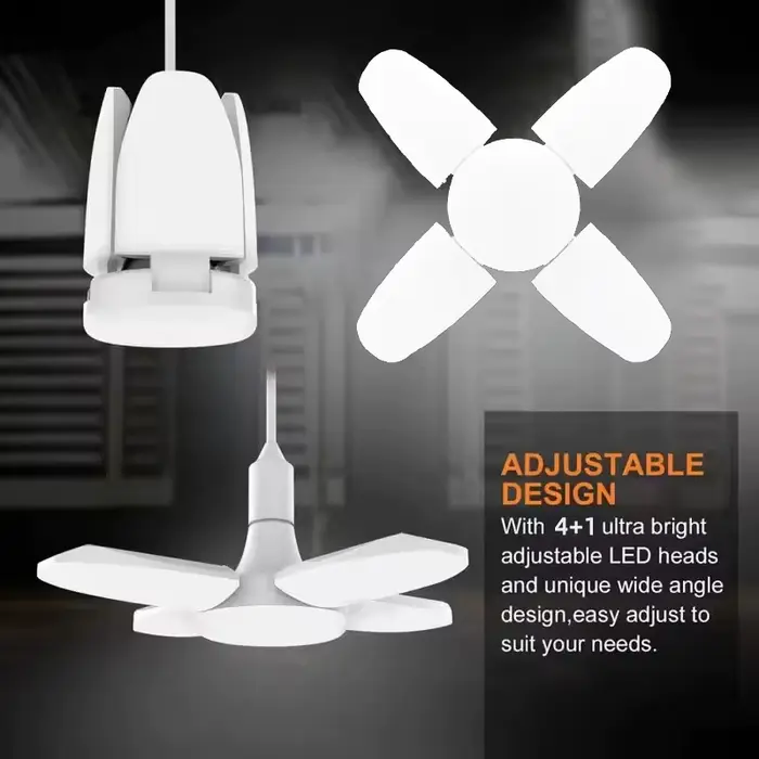 Ampoule LED pliable en forme d'éventail E27, AC 85-265V/220V, pour maison, salon, entrepôt, Garage, 