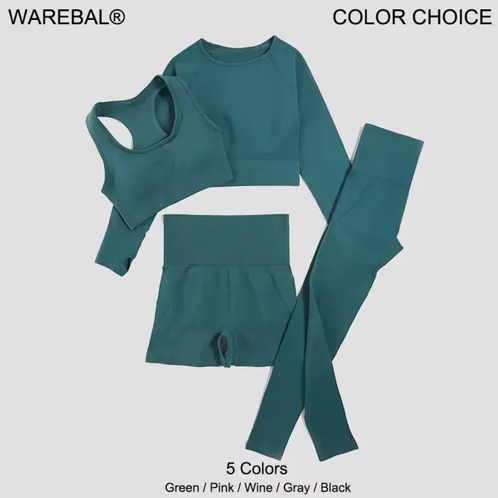 WAREBALL 2/3/4pcs Sans Soudure Ensemble de Yoga Vêtements De Sport Vêtements De Sport Yoga Costumes 