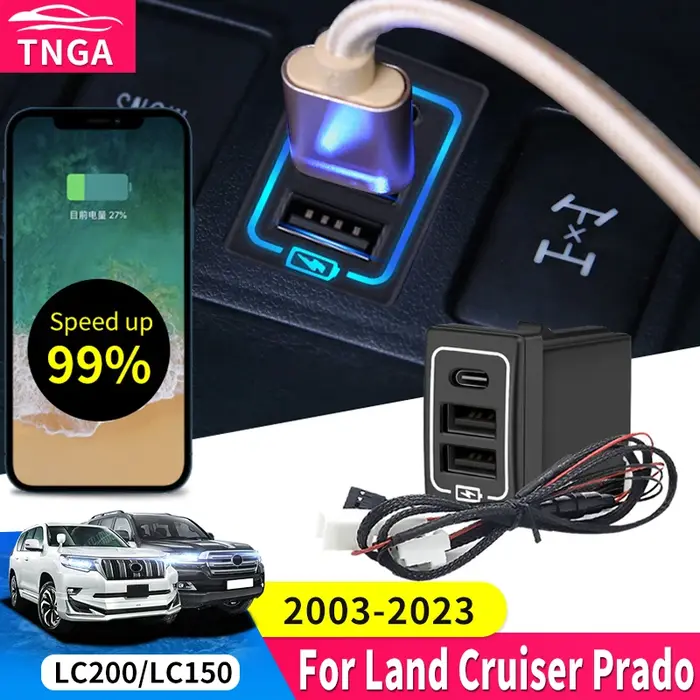 Approprié pour Toyota Série USB Prise De Charge PD Type C Rapide De Charge Interface Land Cruiser 20