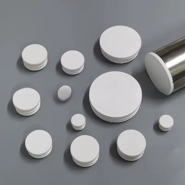 Bouchon de tuyau en plastique carré blanc, 10 pièces, capuchon rond, extrémité du tube, bouchon inté