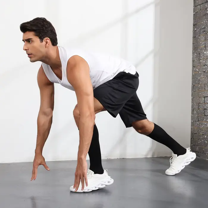 6 paires de chaussettes de compression couleur unie noir et peau pour infirmières et sportifs